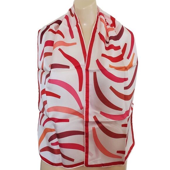 Vintage Avon Lady Lipstick Smudge Swatch Multicolor Scarf Mod Abstract Print 70s - Picture 1 of 11